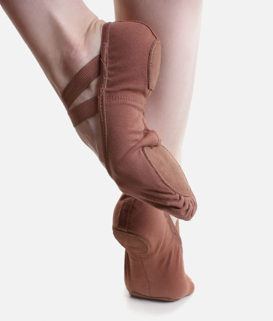 So Danca Canvas Split Sole Ballet Shoes - Mocha SD16