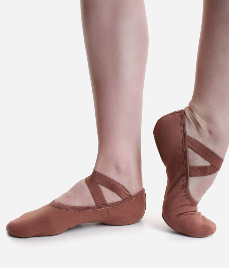 So Danca Canvas Split Sole Ballet Shoes - Mocha SD16