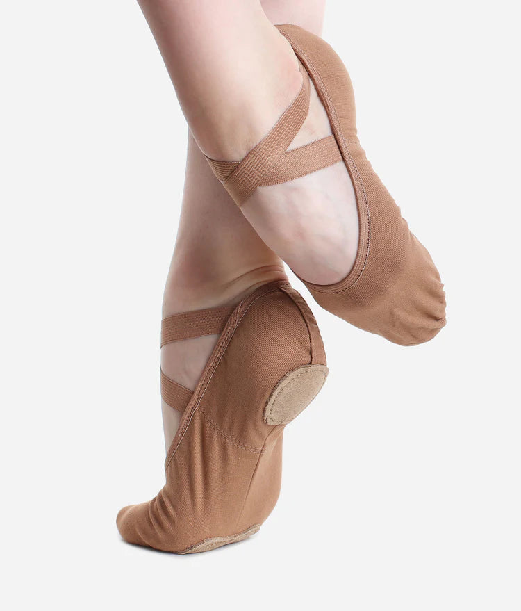 So Danca Canvas Split Sole Ballet Shoes - Suntan SD16