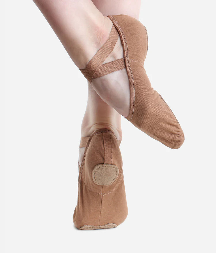 So Danca Canvas Split Sole Ballet Shoes - Suntan SD16