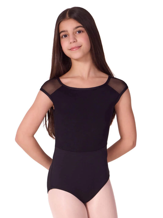 Capezio Tweens Sea Star Pearl Cap Sleeve Leotard - Black F12581C