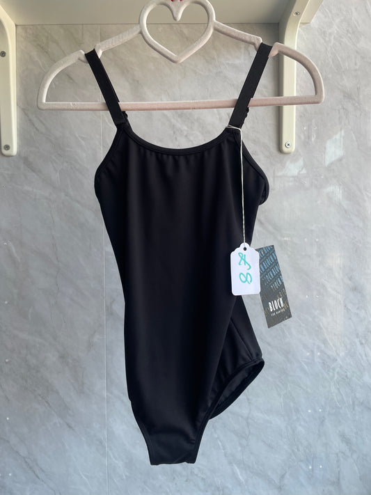 Nylon adjustable strap leotard black