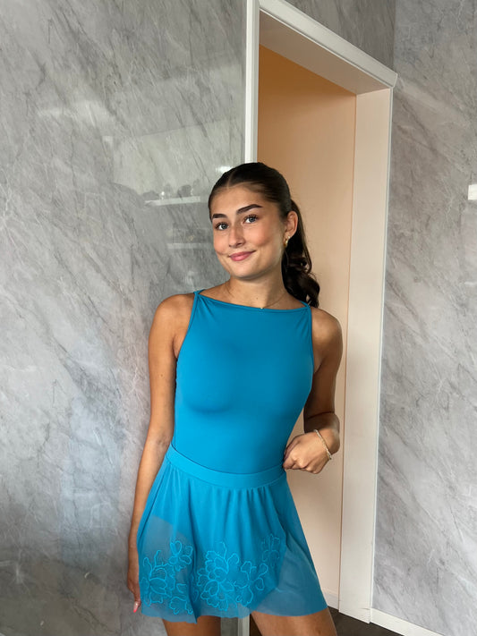 Bloch Embroidered Skirt “Zoe” - Cerulean Blue