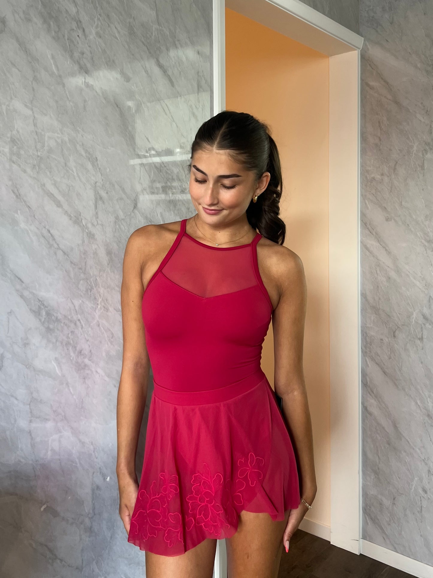 Bloch Embroidered Skirt “Zoe” - Cherry