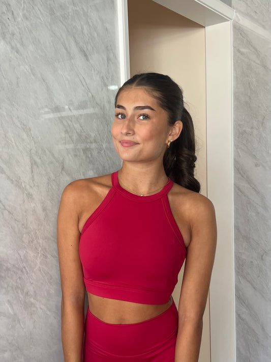 Bloch Embroidered Crop Top “Nina” - Cherry